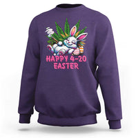 Funny Easter Day Cannabis Weed Sweatshirt Happy 420 Easter Bunny