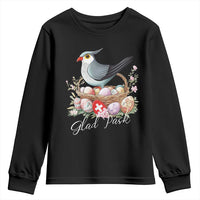 Funny Swedish Easter Day Youth Sweatshirt Glad Pask Easter Eggs Cuckoo Bird