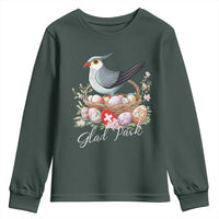 Funny Swedish Easter Day Youth Sweatshirt Glad Pask Easter Eggs Cuckoo Bird