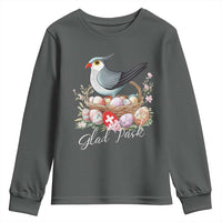 Funny Swedish Easter Day Youth Sweatshirt Glad Pask Easter Eggs Cuckoo Bird