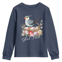 Funny Swedish Easter Day Youth Sweatshirt Glad Pask Easter Eggs Cuckoo Bird