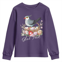 Funny Swedish Easter Day Youth Sweatshirt Glad Pask Easter Eggs Cuckoo Bird