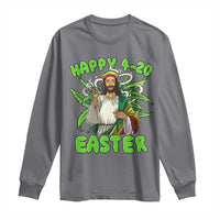Funny Easter Day Christian Weed Long Sleeve Shirt Happy 420 Easter Jesus Smokes Stoner