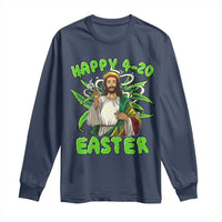 Funny Easter Day Christian Weed Long Sleeve Shirt Happy 420 Easter Jesus Smokes Stoner