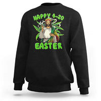 Funny Easter Day Christian Weed Sweatshirt Happy 420 Easter Jesus Smokes Stoner