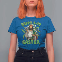 Funny Easter Day Christian Weed T Shirt For Women Happy 420 Easter Jesus Smokes Stoner