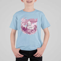 Washington DC Cherry Blossoms T Shirt For Kid Capitol Building Sakura
