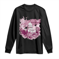 Washington DC Cherry Blossoms Long Sleeve Shirt Capitol Building Sakura