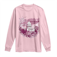 Washington DC Cherry Blossoms Long Sleeve Shirt Capitol Building Sakura