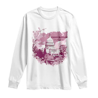 Washington DC Cherry Blossoms Long Sleeve Shirt Capitol Building Sakura