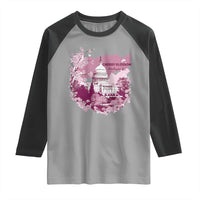 Washington DC Cherry Blossoms Raglan Shirt Capitol Building Sakura