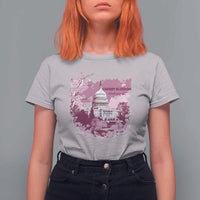 Washington DC Cherry Blossoms T Shirt For Women Capitol Building Sakura
