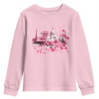 Washington DC Cherry Blossoms Youth Sweatshirt Capitol Building Monuments Memorials Sakura