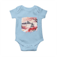 Washington DC Cherry Blossoms Monuments Memorials Baby Onesie Japanese Art Style Mount Fuji Sakura