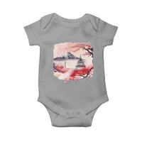 Washington DC Cherry Blossoms Monuments Memorials Baby Onesie Japanese Art Style Mount Fuji Sakura