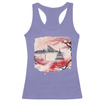 Washington DC Cherry Blossoms Monuments Memorials Racerback Tank Top Japanese Art Style Mount Fuji Sakura
