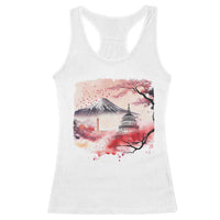 Washington DC Cherry Blossoms Monuments Memorials Racerback Tank Top Japanese Art Style Mount Fuji Sakura