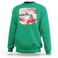 Washington DC Cherry Blossoms Monuments Memorials Sweatshirt Japanese Art Style Mount Fuji Sakura