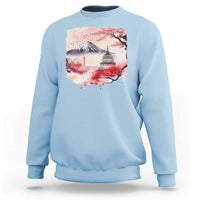 Washington DC Cherry Blossoms Monuments Memorials Sweatshirt Japanese Art Style Mount Fuji Sakura