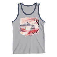 Washington DC Cherry Blossoms Monuments Memorials Tank Top Japanese Art Style Mount Fuji Sakura