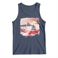 Washington DC Cherry Blossoms Monuments Memorials Tank Top Japanese Art Style Mount Fuji Sakura