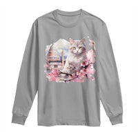 Washington DC Cat Cherry Blossoms Long Sleeve Shirt Capitol Building Monuments Memorials Sakura