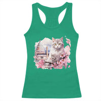 Washington DC Cat Cherry Blossoms Racerback Tank Top Capitol Building Monuments Memorials Sakura