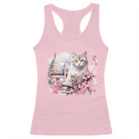 Washington DC Cat Cherry Blossoms Racerback Tank Top Capitol Building Monuments Memorials Sakura