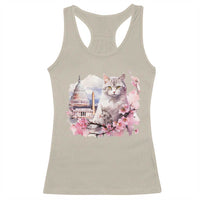 Washington DC Cat Cherry Blossoms Racerback Tank Top Capitol Building Monuments Memorials Sakura