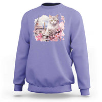 Washington DC Cat Cherry Blossoms Sweatshirt Capitol Building Monuments Memorials Sakura