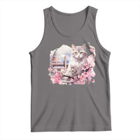 Washington DC Cat Cherry Blossoms Tank Top Capitol Building Monuments Memorials Sakura