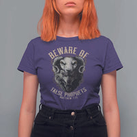Beware Of False Prophets T Shirt For Women Christian Sheep Wolf
