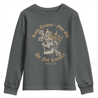 Eastern Orthodox Christian Youth Sweatshirt Resist Tyranny Obey God Do Not Comply Skull
