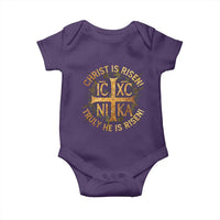 Orthodox Easter Christian Baby Onesie Christ Is Risen He Is Risen Greek NIKA Cross