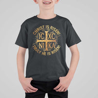 Orthodox Easter Christian T Shirt For Kid Christ Is Risen He Is Risen Greek NIKA Cross