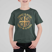 Orthodox Easter Christian T Shirt For Kid Christ Is Risen He Is Risen Greek NIKA Cross