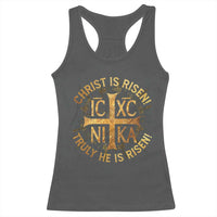 Orthodox Easter Christian Racerback Tank Top Christ Is Risen He Is Risen Greek NIKA Cross
