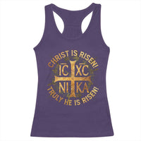 Orthodox Easter Christian Racerback Tank Top Christ Is Risen He Is Risen Greek NIKA Cross