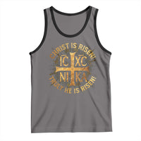 Orthodox Easter Christian Tank Top Christ Is Risen He Is Risen Greek NIKA Cross
