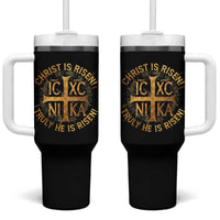 Orthodox Easter Christian Tumbler With Handle Christ Is Risen He Is Risen Greek NIKA Cross