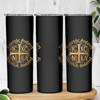 Orthodox Easter Christian Skinny Tumbler Christ Is Risen Truly He Is Risen NIKA Cross
