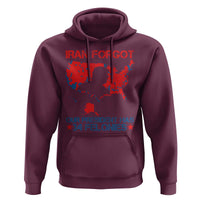 Iran Forgot Our President Has 34 Felonies Hoodie Vintage USA Red Wave Map