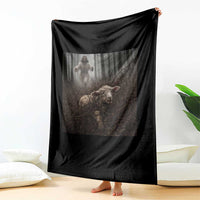 Christian Biblical Parable Of Lost Sheep Scene Throw Blanket Funny Photo