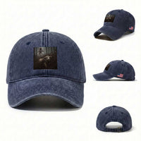 Christian Biblical Parable Of Lost Sheep Scene Washed Cotton Baseball Cap Funny Photo