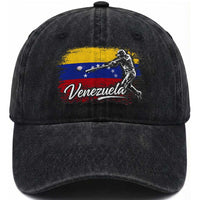 Venezuela Baseball Batter Venezuelan Sport Fan Washed Cotton Baseball Cap