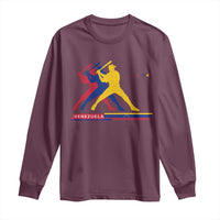 Baseball Venezuela Sport Fan Venezuelan Flag Batter Player Long Sleeve Shirt