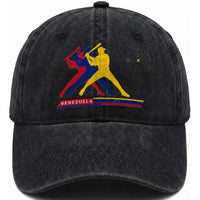 Baseball Venezuela Sport Fan Venezuelan Flag Batter Player Washed Cotton Baseball Cap