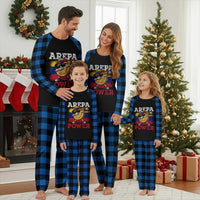Funny Arepa Power Venezuela Baseball Lover Plaid Pajama Set Cute Dabbing Arepa