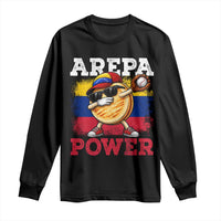 Funny Arepa Power Venezuela Baseball Lover Long Sleeve Shirt Cute Dabbing Arepa