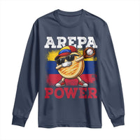 Funny Arepa Power Venezuela Baseball Lover Long Sleeve Shirt Cute Dabbing Arepa